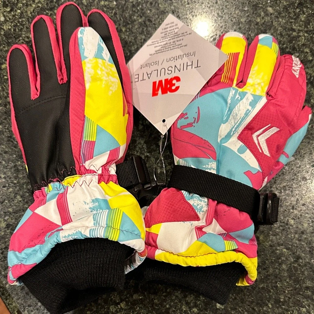 Kids Thinsulate 3M Winter ski snow Gloves sz 7-8 ANQIER new NWT